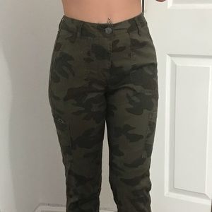 A pair of army green camo Garage cargo pants